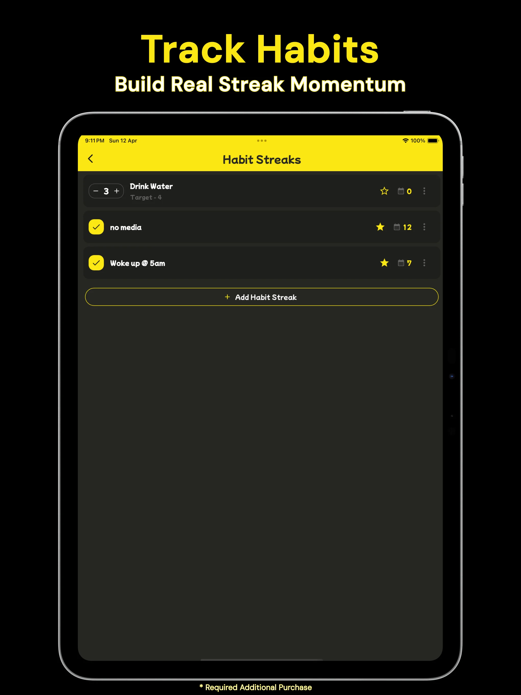 Pack Your Day habit tracker screen showing streak momentum.